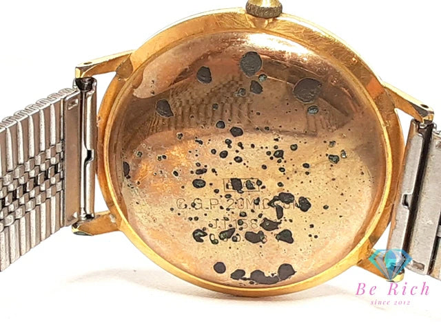 シチズン CITIZEN ジェット メンズ 腕時計 JT158 自動巻き シャンパン ゴールド ブラウン 茶 GP 金張り メッキ レザー ブレス アナログ アンティーク ヴィンテージ ウォッチ Jet 【中古】【送料無料】 ht6346