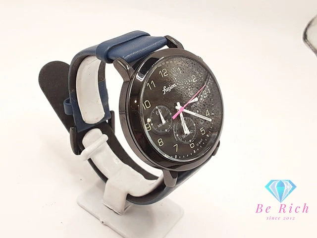 セイコー SEIKO アルバ クロノグラフ メンズ 腕時計 デイト VD53-KGF0 黒 ブラック ネイビー 紺 SS レザー ブレス アナログ クォーツ QZ ウォッチ ALBA 【中古】【送料無料】 ht6348