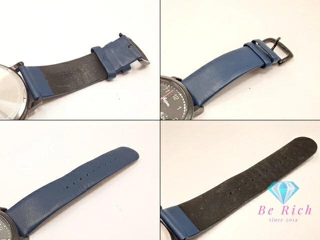 セイコー SEIKO アルバ クロノグラフ メンズ 腕時計 デイト VD53-KGF0 黒 ブラック ネイビー 紺 SS レザー ブレス アナログ クォーツ QZ ウォッチ ALBA 【中古】【送料無料】 ht6348