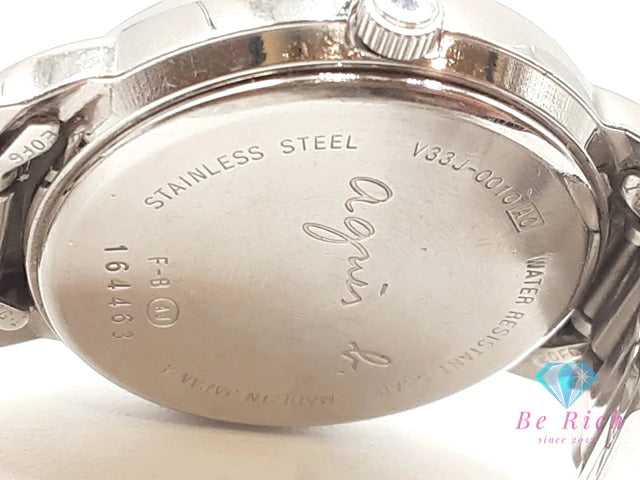 アニエスベー agnes b. レディース 腕時計 デイデイト V33J-0010 シルバー SS ブレス アナログ クォーツ QZ ウォッチ 【中古】【送料無料】 ht6349