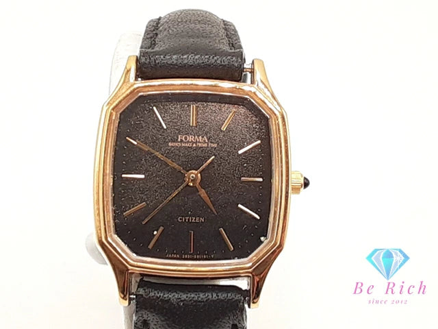 シチズン CITIZEN フォルマ レディース 腕時計 2931-296052 スクエア 黒 ブラック SS レザー ブレス アナログ クォーツ QZ ウォッチ FORMA 【中古】【送料無料】 ht6351