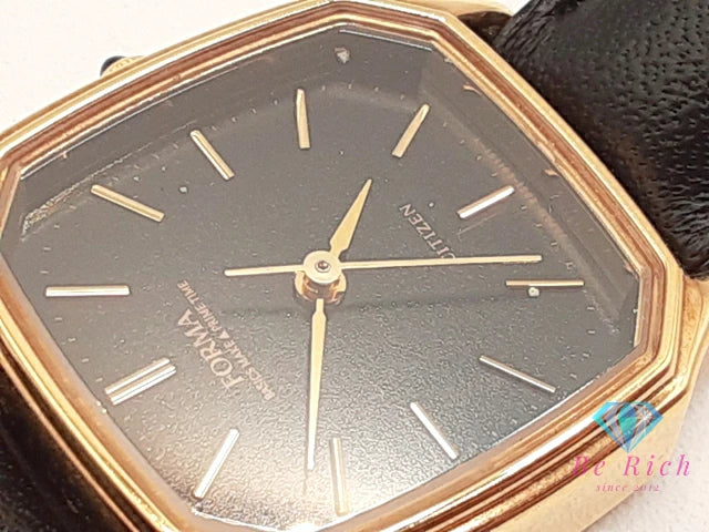 シチズン CITIZEN フォルマ レディース 腕時計 2931-296052 スクエア 黒 ブラック SS レザー ブレス アナログ クォーツ QZ ウォッチ FORMA 【中古】【送料無料】 ht6351