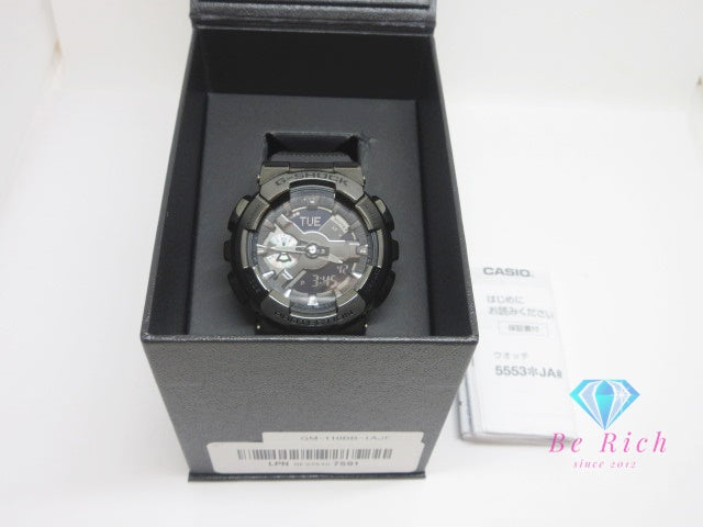 カシオ CASIO G-SHOCK GM-110BB メタル カバード シリーズ メンズ 腕時計 アナデジ 黒 ブラック SS ラバー ブレス ロゴ アナログ デジタル クオーツ QZ ウォッチ ジー ショック 【中古】【送料無料】 ht6536