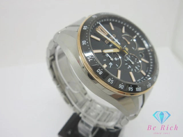 美品 セイコー SEIKO ブライツ メカニカル クロノグラフ デイト メンズ 腕時計 SDGZ006 8R28-00R0 黒 ブラック シルバー SS ブレス アナログ 自動巻き オートマ AT ウォッチ Brightz 【中古】【送料無料】 ht6605