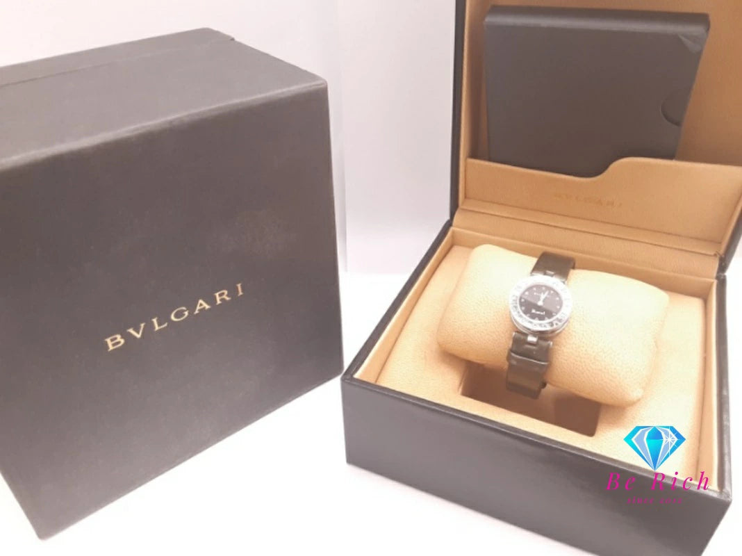 ブルガリ BVLGARI B-zero1 レディース 腕時計 BZ 22 S 黒 ブラック カーキ グリーン 緑 SS レザー ブレス ロゴ アナログ クォーツ QZ ウォッチ ビーゼロワン 【中古】【送料無料】 bt3478
