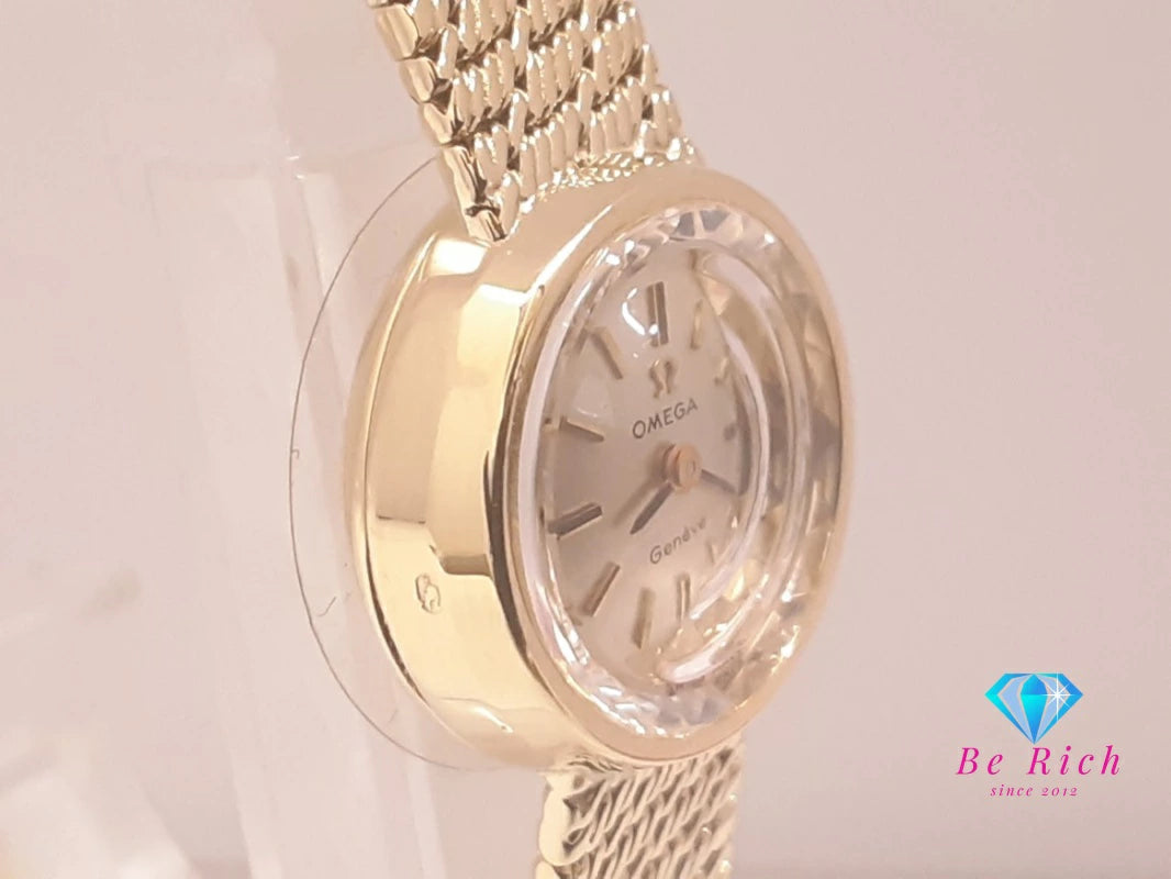 OH 仕上げ済 オメガ OMEGA ジュネーブ 585 YG 無垢 手巻き レディース 腕時計 ゴールド K14 14K 14金 ブレス アナログ ウォッチ ヴィンテージ アンティーク Geneve 【中古】【送料無料】 bt3471
