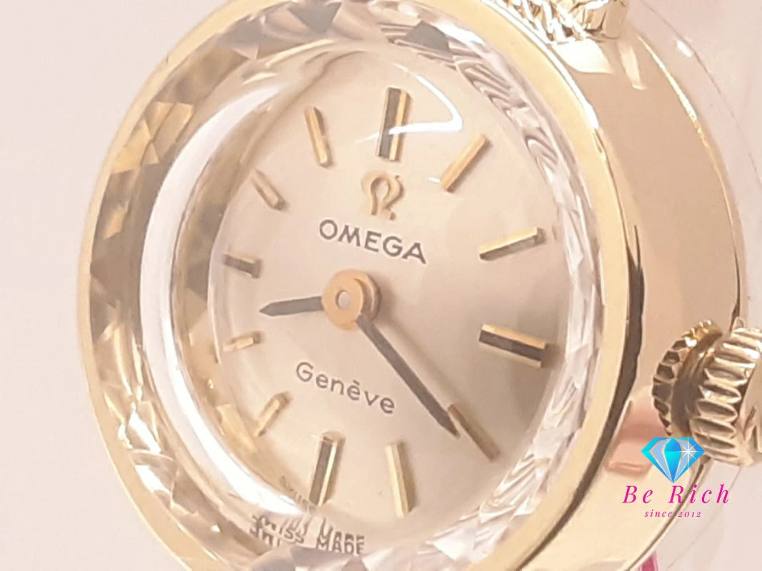 OH 仕上げ済 オメガ OMEGA ジュネーブ 585 YG 無垢 手巻き レディース 腕時計 ゴールド K14 14K 14金 ブレス アナログ ウォッチ ヴィンテージ アンティーク Geneve 【中古】【送料無料】 bt3471
