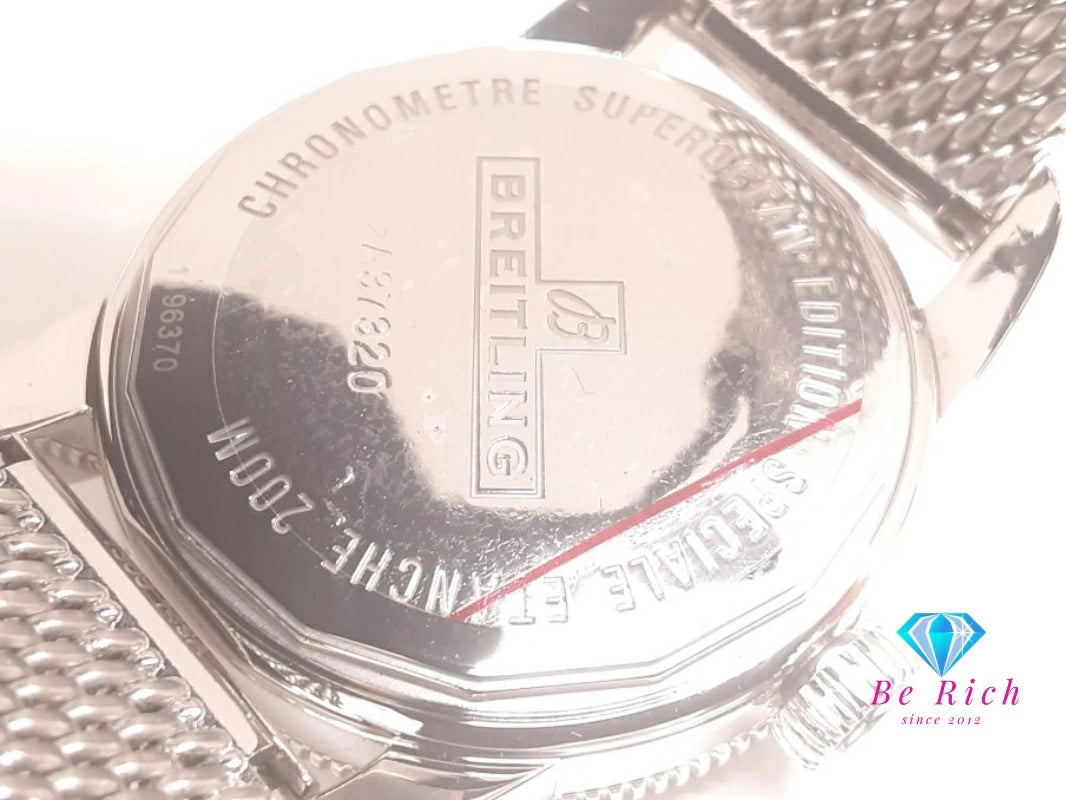 OH 仕上げ済 ブライトリング BREITLING スーパー オーシャン ヘリテージ 38 デイト 自動巻き メンズ 腕時計 A37320 スモセコ 白 ホワイト シルバー SS ブレス アナログ オートマ AT ウォッチ Super Ocean 【中古】【送料無料】 bt3477