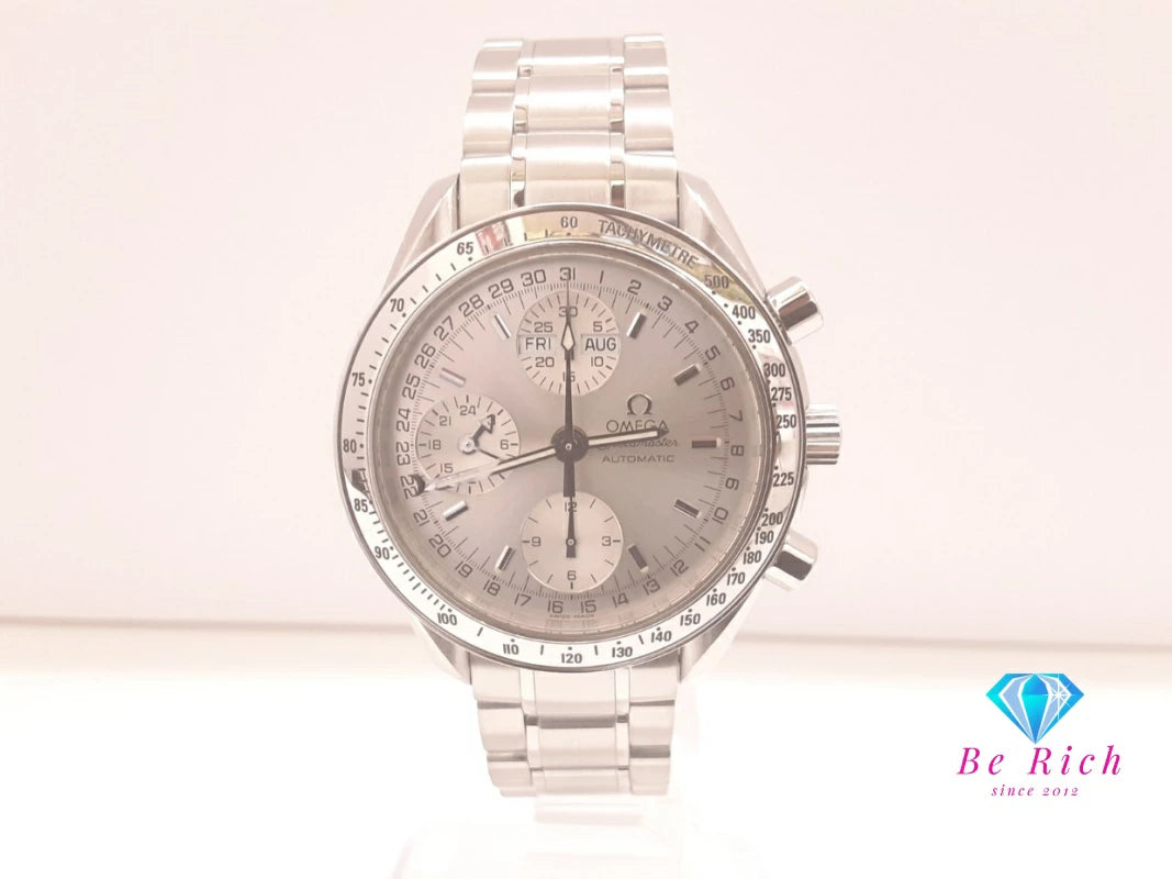 OH 仕上げ済 オメガ OMEGA スピードマスター デイデイト クロノグラフ 自動巻き メンズ 腕時計 3523.30 シルバー SS ブレス オートマ AT アナログ ウォッチ トリプル カレンダー Speedmaster 【中古】【送料無料】 bt3498