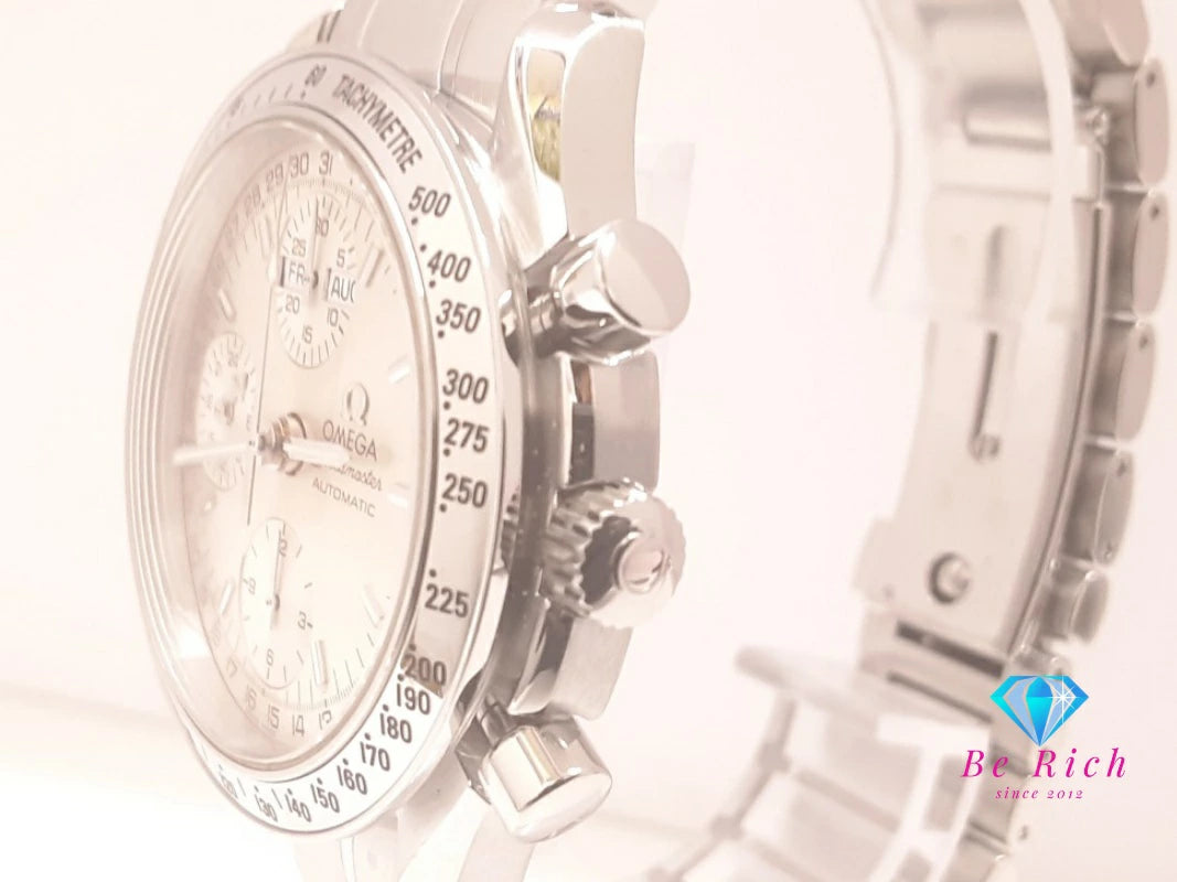 OH 仕上げ済 オメガ OMEGA スピードマスター デイデイト クロノグラフ 自動巻き メンズ 腕時計 3523.30 シルバー SS ブレス オートマ AT アナログ ウォッチ トリプル カレンダー Speedmaster 【中古】【送料無料】 bt3498