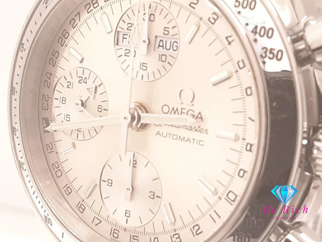 OH 仕上げ済 オメガ OMEGA スピードマスター デイデイト クロノグラフ 自動巻き メンズ 腕時計 3523.30 シルバー SS ブレス オートマ AT アナログ ウォッチ トリプル カレンダー Speedmaster 【中古】【送料無料】 bt3498