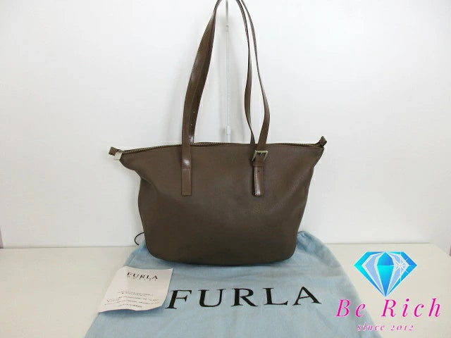フルラ FURLA トートバッグ ショルダーバッグ ブラウン ベージュ レザー ロゴ ハンドバッグ 鞄 【中古】【送料無料】 sh1674