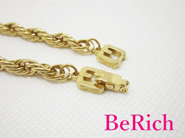 ジバンシィ GIVENCHY ロープ チェーン ロング ネックレス ゴールド GP メッキ ロゴ ジバンシー ジュエリー アクセサリー 【中古】【送料無料】 ba1903