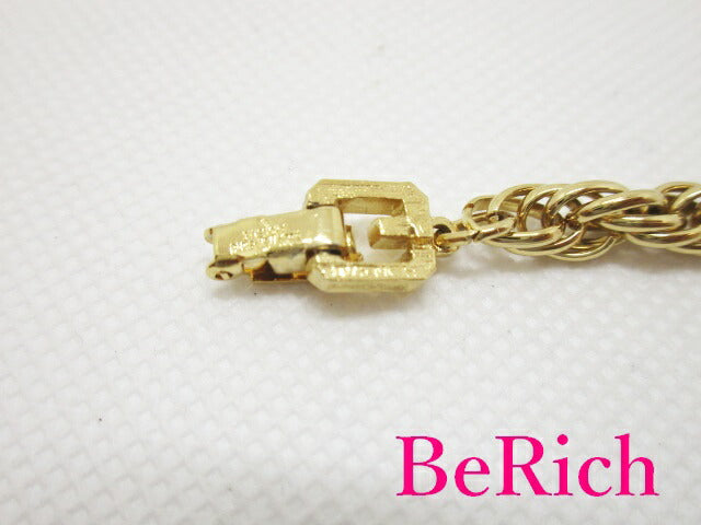 ジバンシィ GIVENCHY ロープ チェーン ロング ネックレス ゴールド GP メッキ ロゴ ジバンシー ジュエリー アクセサリー 【中古】【送料無料】 ba1903