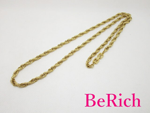ジバンシィ GIVENCHY ロープ チェーン ロング ネックレス ゴールド GP メッキ ロゴ ジバンシー ジュエリー アクセサリー 【中古】【送料無料】 ba1903