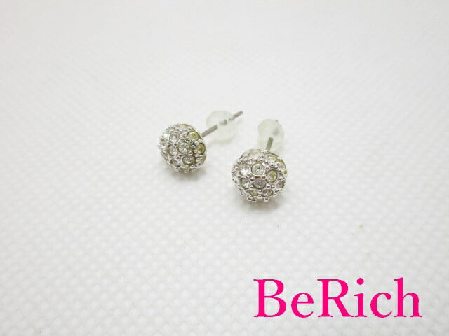 スワロフスキー SWAROVSKI パヴェ ボール スタッド ピアス (キャッチなし) クリア クリスタル シルバー ジュエリー アクセサリー 【中古】【送料無料】 ba1954