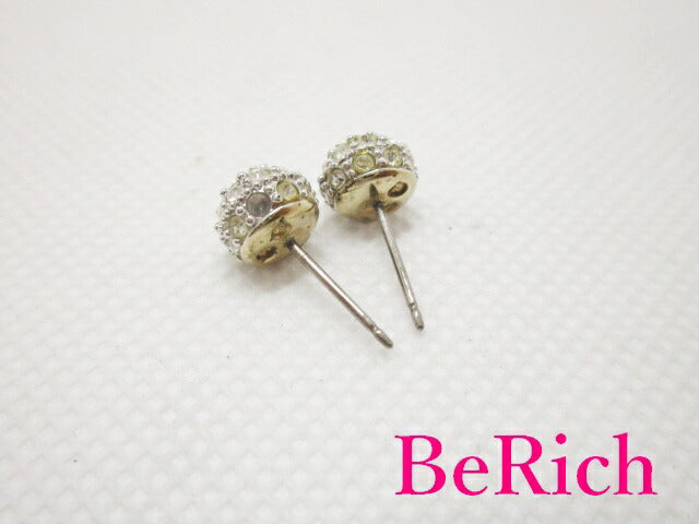 スワロフスキー SWAROVSKI パヴェ ボール スタッド ピアス (キャッチなし) クリア クリスタル シルバー ジュエリー アクセサリー 【中古】【送料無料】 ba1954