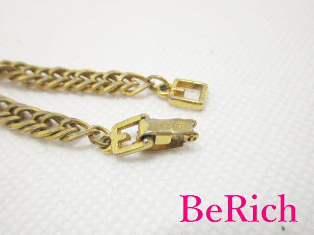 ジバンシィ GIVENCHY ラインストーン 付 G ロゴ ブレスレット ゴールド GP メッキ ジュエリー アクセサリー 【中古】【送料無料】 ba2132