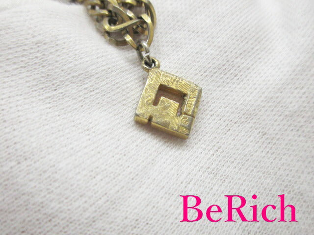 ジバンシィ GIVENCHY ラインストーン 付 G ロゴ ブレスレット ゴールド GP メッキ ジュエリー アクセサリー 【中古】【送料無料】 ba2132