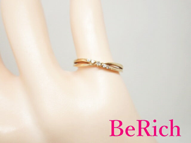 4℃ ヨンドシー K10 PG ダイヤモンド 付 デザイン リング 指輪 9号 10金 ピンク ゴールド メレ 宝石 ジュエリー アクセサリー 【中古】【送料無料】 ba2310