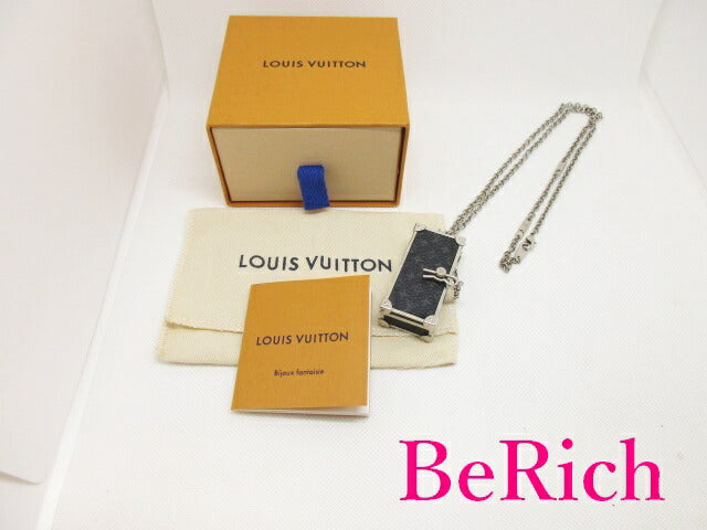 ルイ ヴィトン LOUIS VUITTON モノグラム エクリプス コリエ DJ トランク ペンダント ネックレス M68876 メタル シルバー 黒 メンズ ジュエリー アクセサリー ファッション 小物 プレゼント ギフト 【中古】【送料無料】 ba2345