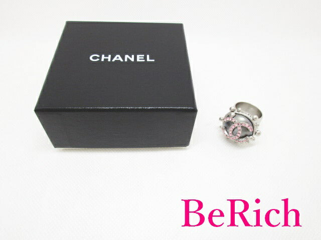 シャネル CHANEL ロゴ ココマーク リング 指輪 14号 シルバー フェイク パール ピンク ジュエリー アクセサリー 【中古】【送料無料】 ba2392