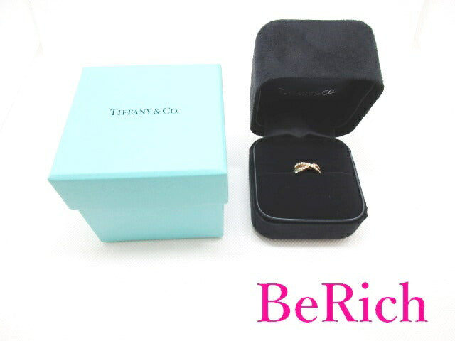 美品 ティファニー TIFFANY & Co. Au 750 YG インフィニティ ダイヤ リング 指輪 4号 K18 18金 ピンキー ロゴ ジュエリー アクセサリー ほぼ未使用 【中古】【送料無料】 ba2414