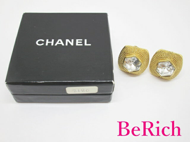シャネル CHANEL ラインストーン 付 イヤリング ゴールド メッキ ココマーク C ロゴ ヴィンテージ ジュエリー アクセサリー 小物 【中古】【送料無料】 ba2647