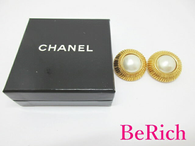 シャネル CHANEL フェイク パール 付 イヤリング ゴールド メッキ ココマーク C ロゴ ヴィンテージ ジュエリー アクセサリー 小物 【中古】【送料無料】 ba2648