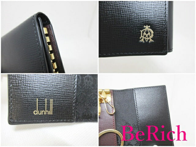 美品 ダンヒル dunhill ベルグレイヴ 6連 キーケース L2S850A 黒 ブラック レザー ロゴ キーホルダー アクセサリー 小物 BELGRAVE 【中古】【送料無料】 bc1850
