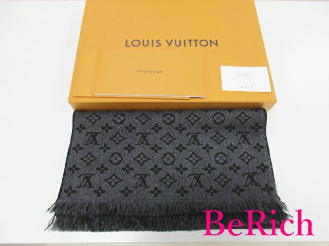 ルイ ヴィトン LOUIS VUITTON エシャルプ モノグラム クラシック マフラー M78526 ウール アントラシット グレー 黒 ブラック メンズ ストール フリンジ 小物 【中古】【送料無料】 bh2184