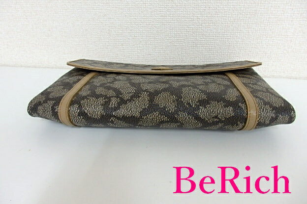 イヴ サン ローラン セカンドバッグ ベージュ グレー レザー PVC クラッチバッグ ライセンス YSL Yves Saint Laurent【中古】【送料無料】 bk6314