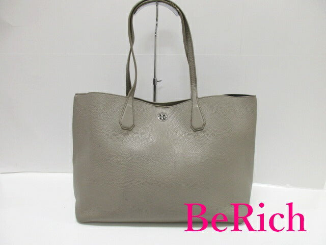 トリーバーチ ハンドバッグ ロビンソン グレー レザートートバッグ TORY BURCH 【中古】【送料無料】 bk7291