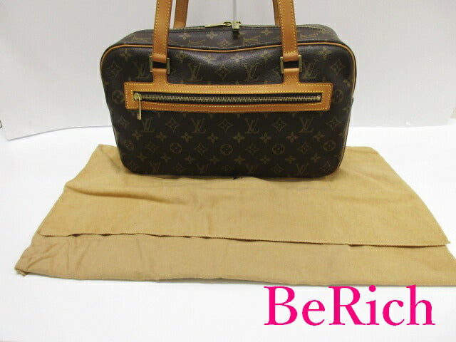 美品 ルイ ヴィトン LOUIS VUITTON ショルダーバッグ モノグラム シテ GM M51181 茶 ブラウン LV ロゴ PVC レザー ハンドバッグ 鞄 【中古】【送料無料】 bk7464