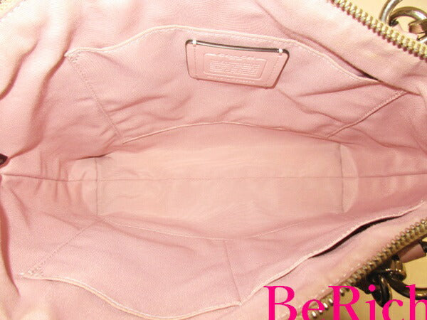 コーチ COACH 2way ショルダーバッグ トートバッグ F28989 シグネチャー スモール ケルシー サッチェル カーキ ピンク ロゴ ハンドバッグ 鞄 【中古】【送料無料】 bk7531