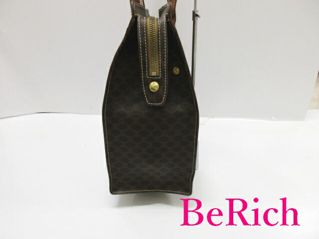 セリーヌ CELINE トートバッグ ショルダーバッグ MC98/1 マカダム ブラウン 茶 ロゴ ブラゾン ハンドバッグ 鞄 【中古】【送料無料】 bk7537