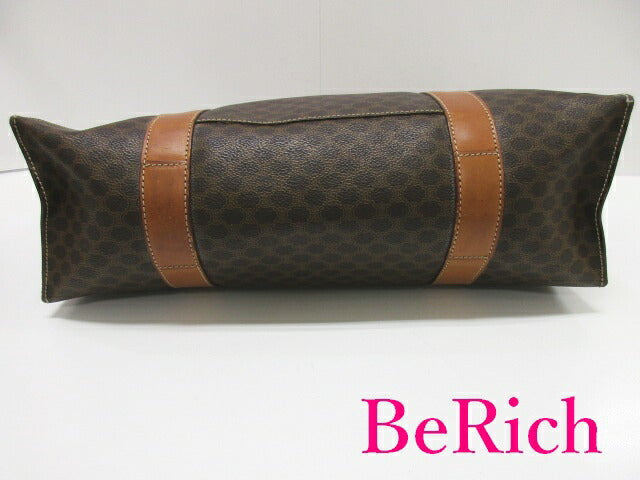 セリーヌ CELINE トートバッグ ショルダーバッグ MC98/1 マカダム ブラウン 茶 ロゴ ブラゾン ハンドバッグ 鞄 【中古】【送料無料】 bk7537
