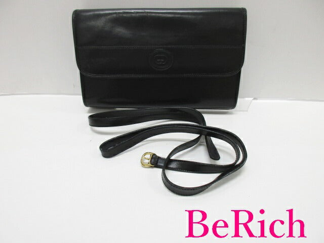 グッチ 2way ショルダーバッグ 004 261 0264 黒 ブラック レザー クラッチバッグ セカンドバッグ オールド GUCCI 【中古】【送料無料】 bk7855