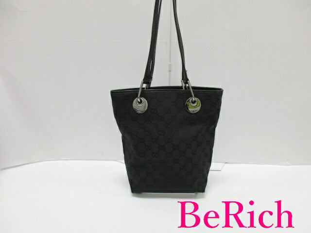 グッチ GUCCI トートバッグ ショルダーバッグ 120840 GG キャンバス レザー 黒 ブラック ハンドバッグ 肩掛け 鞄 【中古】【送料無料】 bk7887