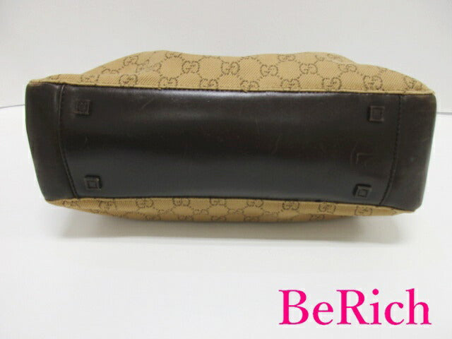 グッチ トートバッグ 101919 GG キャンバス 茶 ブラウン レザー ハンドバッグ GUCCI 【中古】【送料無料】 bk8093
