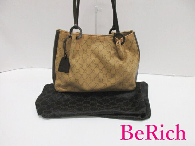 グッチ トートバッグ 101919 GG キャンバス 茶 ブラウン レザー ハンドバッグ GUCCI 【中古】【送料無料】 bk8093