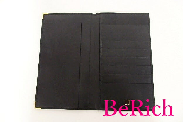 ダンヒル dunhill メンズ 長財布 札入れ 黒 ブラック レザー ロゴ 小銭入れ なし 長札入れ 二つ折り財布 ロング ウォレット 【中古】【送料無料】 bs2341