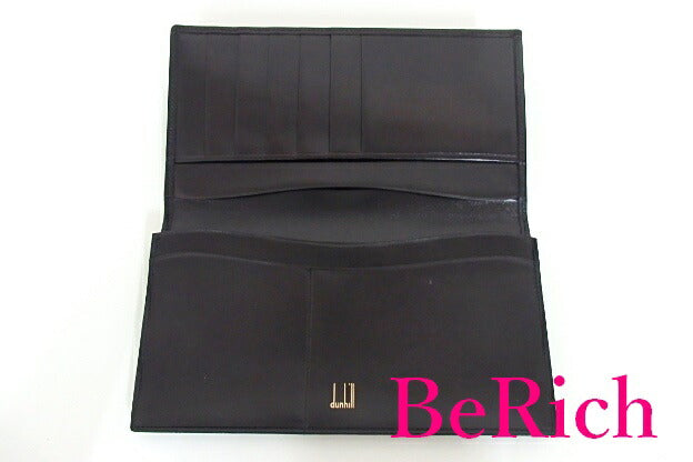 ダンヒル dunhill メンズ 長財布 札入れ 黒 ブラック レザー ロゴ 小銭入れ なし 長札入れ 二つ折り財布 ロング ウォレット 【中古】【送料無料】 bs2442