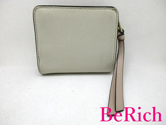マークジェイコブス MARC JACOBS 二つ折り財布 M0014282 スナップショット ベージュ レザー ロゴ 二つ折り財布 コンパクト ミニ ウォレット 【中古】【送料無料】 bs2462