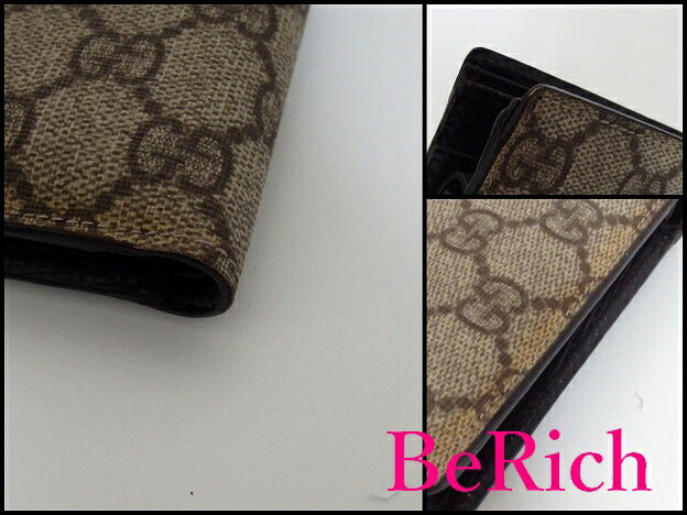グッチ GUCCI メンズ 二つ折り財布 118379 GG プラス ベージュ ブラウン 茶 PVC レザー ロゴ コンパクト ウォレット 【中古】【送料無料】bs2537