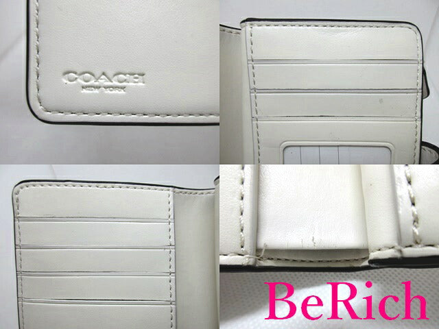コーチ COACH 二つ折り財布 F54023 シグネチャー コーナー ジップ ミディアム ウォレット ロゴ L字ファスナー 中財布 コンパクト 【中古】【送料無料】 bs2632