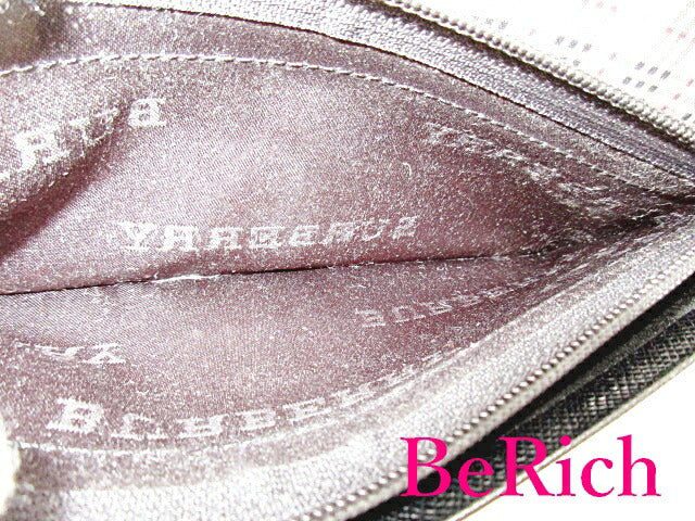 バーバリー BURBERRY 長財布 黒 ブラック レザー ロゴ 二つ折り財布 ロング ウォレット 【中古】【送料無料】 bs2887