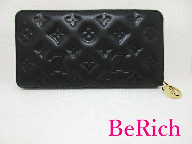 新品 未使用品 ルイ ヴィトン LOUIS VUITTON モノグラム エンボス ラムレザー ジッピー ウォレット M81510 ノワール 黒 LV ロゴ ラウンドファスナー 二つ折り財布 ロング 美品 【中古】【送料無料】 bs3000