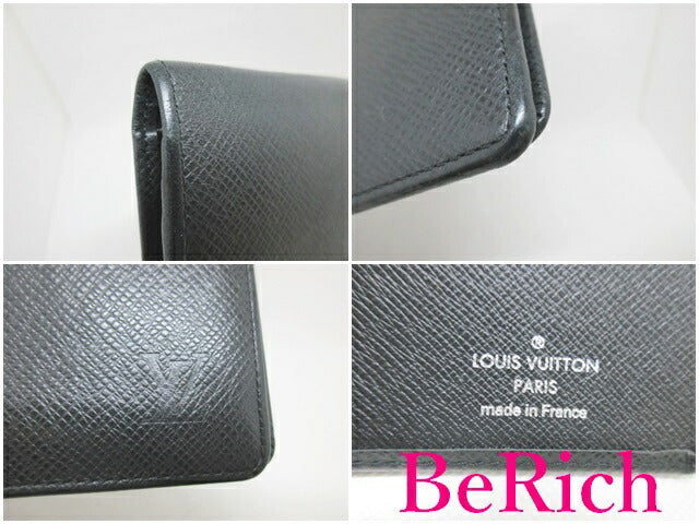 ルイ ヴィトン LOUIS VUITTON メンズ 長財布 タイガ ポルト フォイユ ブラザ M32572 ノワール ブラック 黒 LV ロゴ 二つ折り財布 ロング ウォレット 【中古】【送料無料】 bs3053