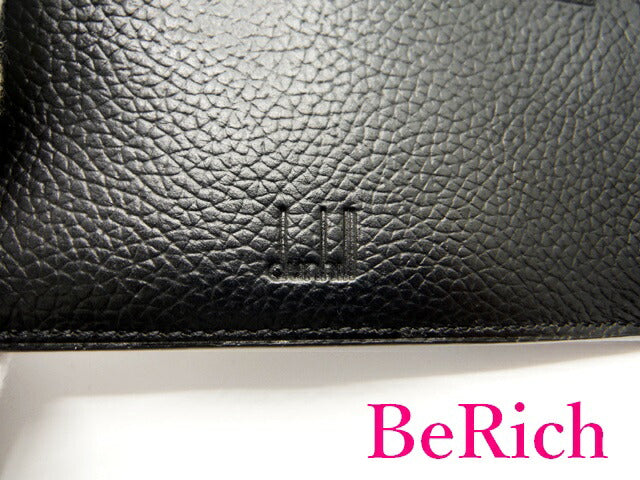 ダンヒル 二つ折り 財布 黒 ブラック レザー PVC コンパクト ウォレット dunhill 【中古】【送料無料】 bs3060
